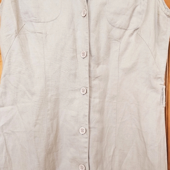 Jessica Sport Women's Button Front Sleeveless Midi Shirt Dress With Side Slits - Picture 3 of 15